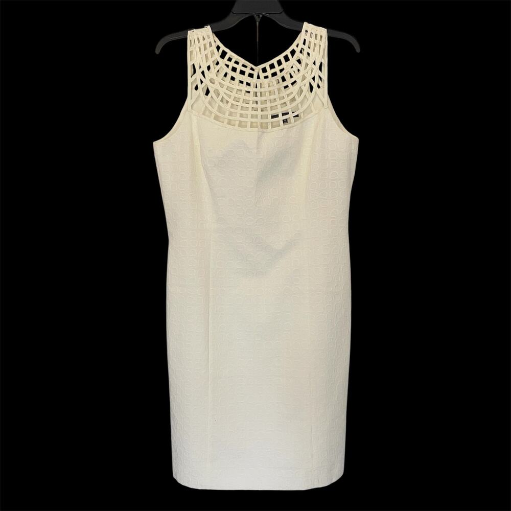NWT ANTONIO MELANI Fabiola Women's Sheath White Dress Size 12